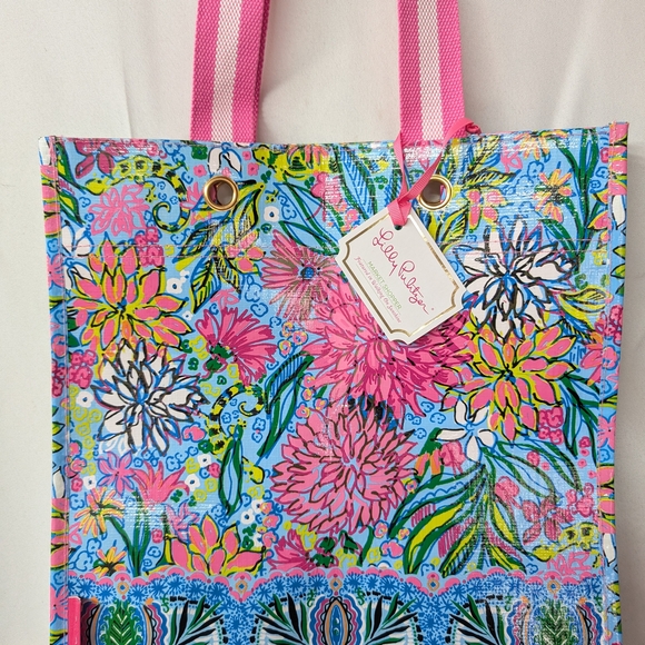 Lilly Pulitzer Floral Tote Bag - Pink and Blue - Picture 2 of 5